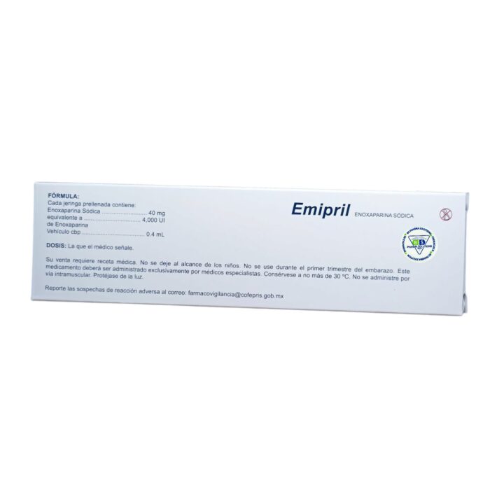 Emipril Enoxaparina Sódica 40mg / 0.4ml Solución Inyectable Maver - Imagen 4