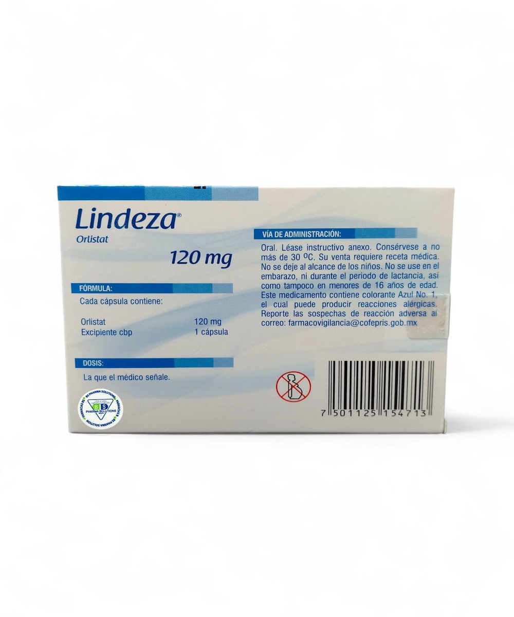 Lindeza Orlistat 120 mg C/42 Cápsulas Pisa - Imagen 3