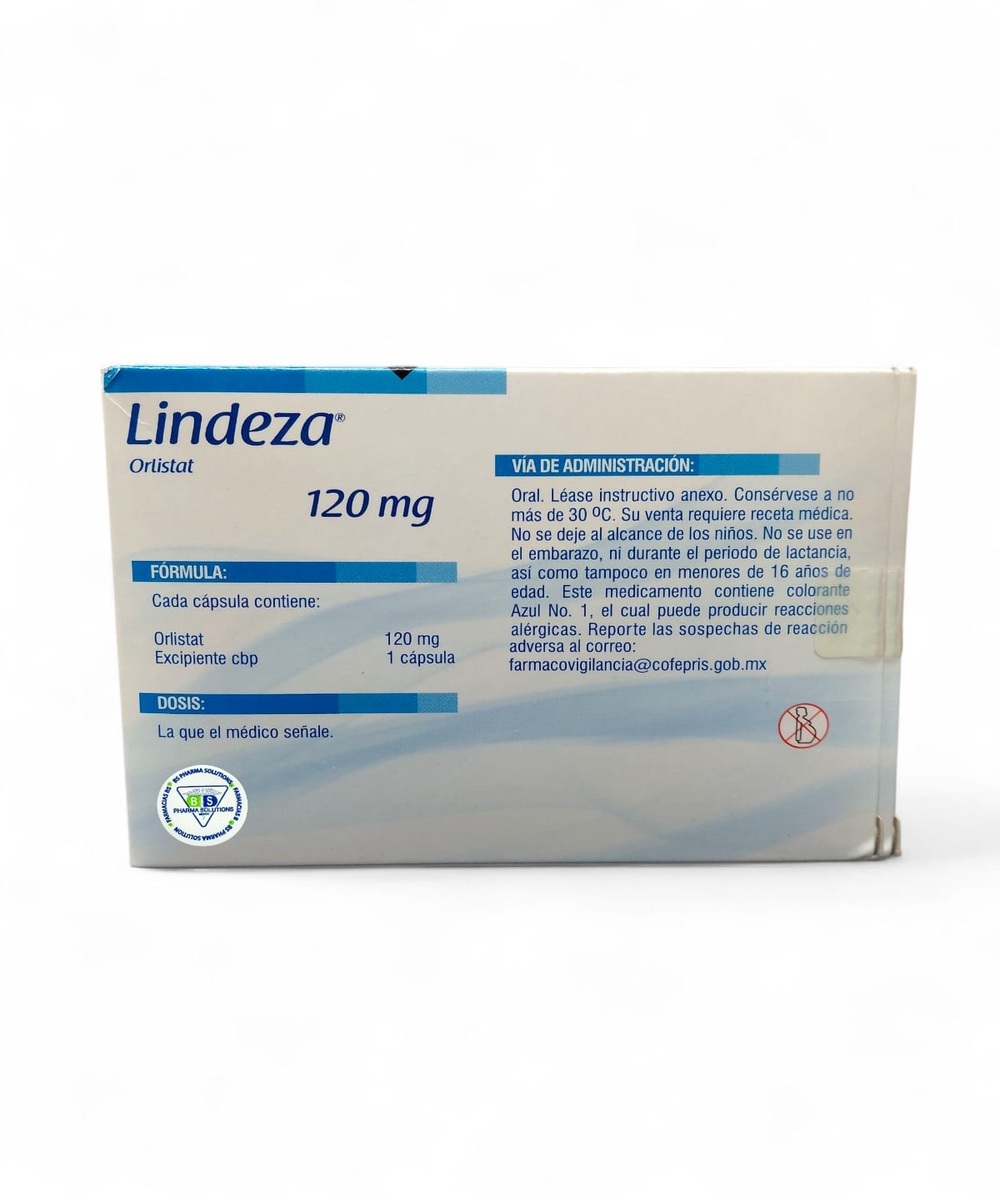Lindeza Orlistat 120 mg C/84 Cápsulas Pisa - Imagen 3